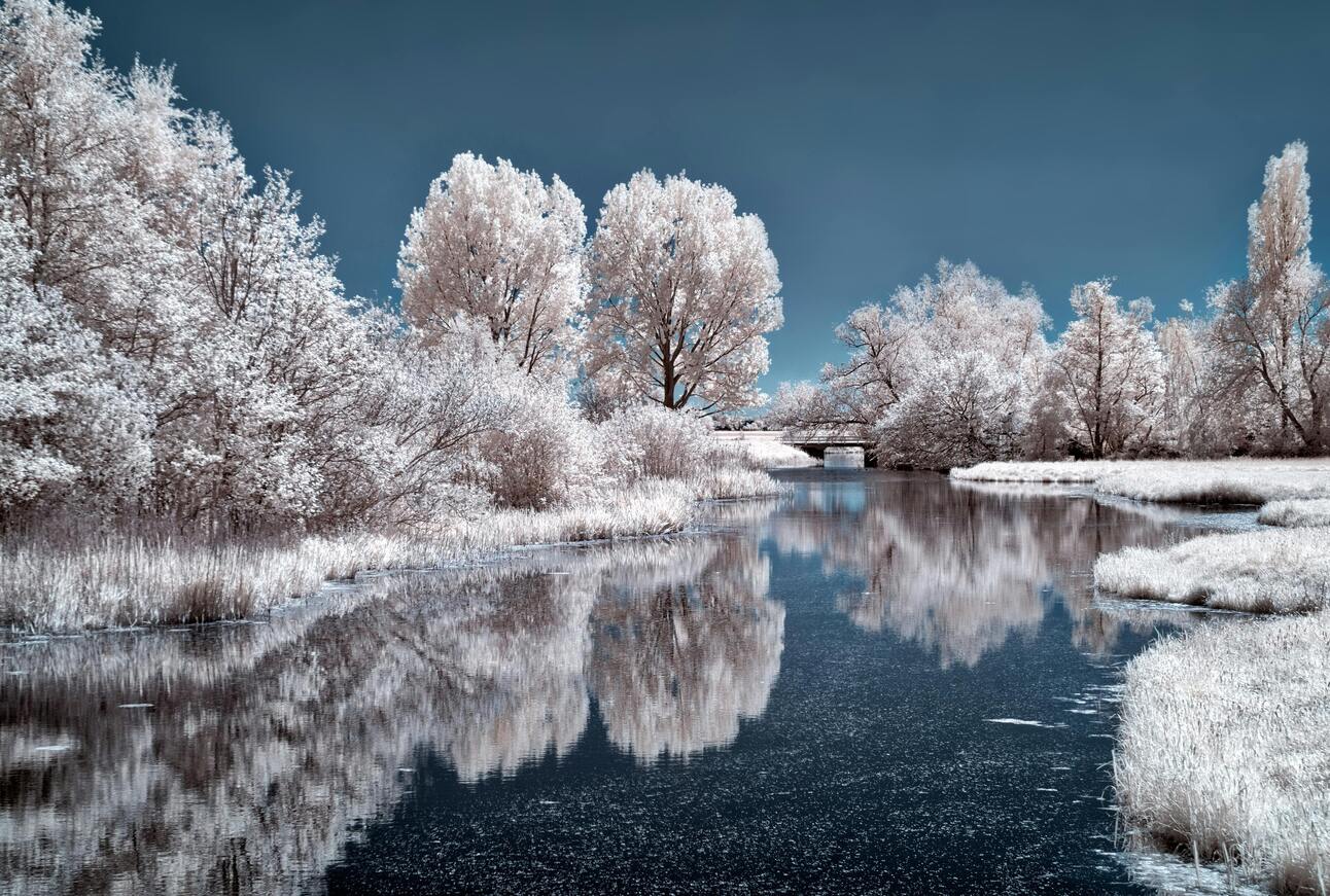 Infrared River, Winter Hush by Gallerya Community