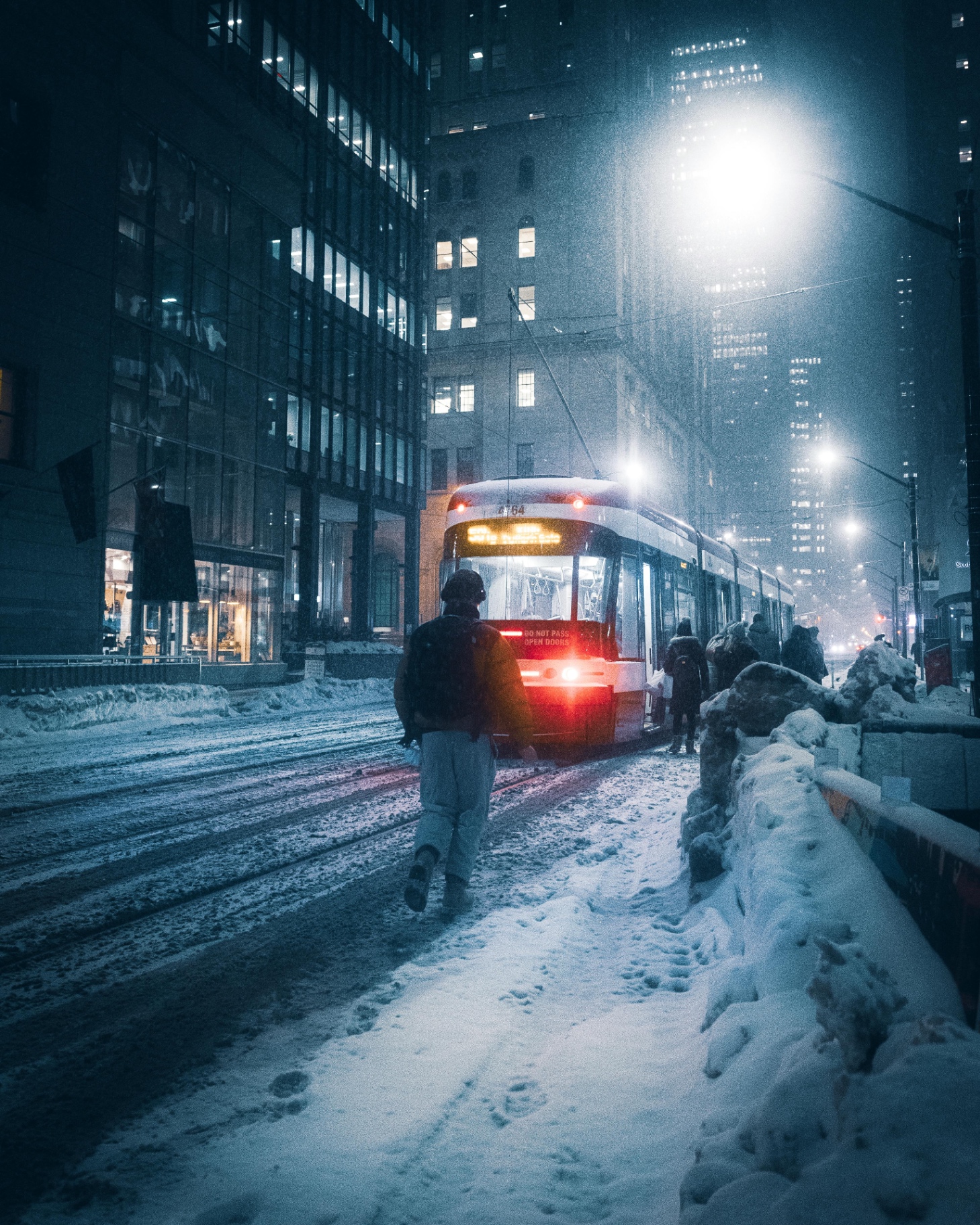 Streetcar in Snowfall by Gallerya Community